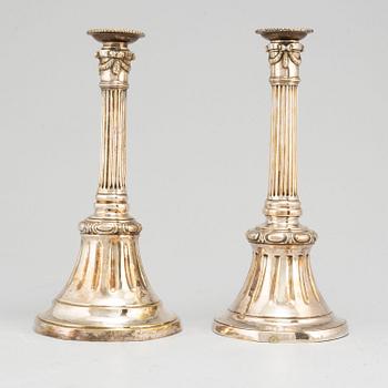 Two Gustavian 18th century candlesticks, probably Swedish.