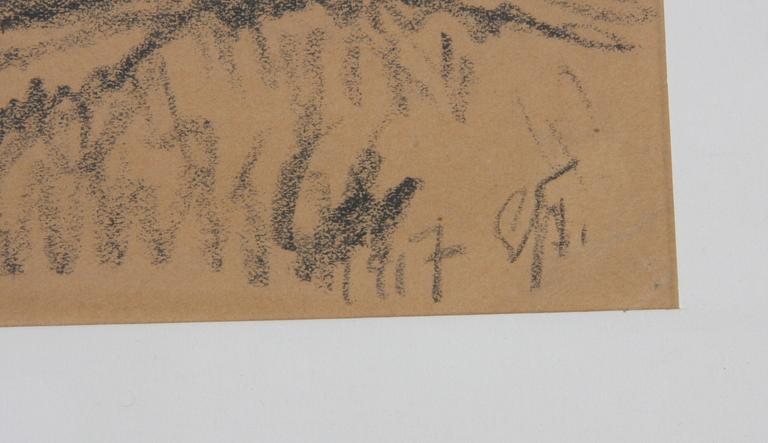 JOHANSSON-THOR, EMIL. Kolteckning, sign o dat 1917.