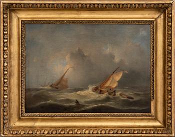 Okänd konstnär 1800-tal , skepp till havs.