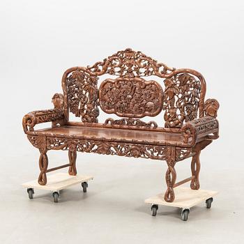 A Chinese hardwood sofa, first half of the 20th century.