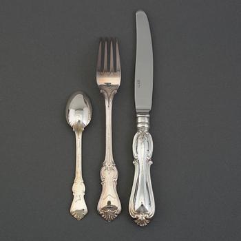 A 43-piece set of silver cutlery, GAB.