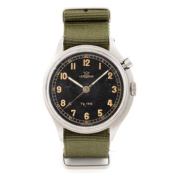 Lemania, Tg 195, "Three Crowns", chronograph, wristwatch, 40 mm.