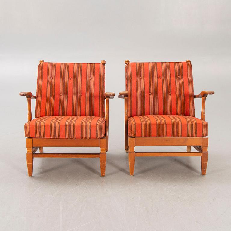 A pair of Gösta Göperts "åre" pine armchairs second part of the 20th century.