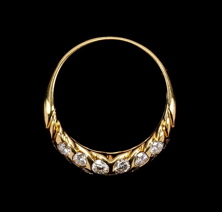 RING, brilliant cut diamonds, tot. 1.23 cts.