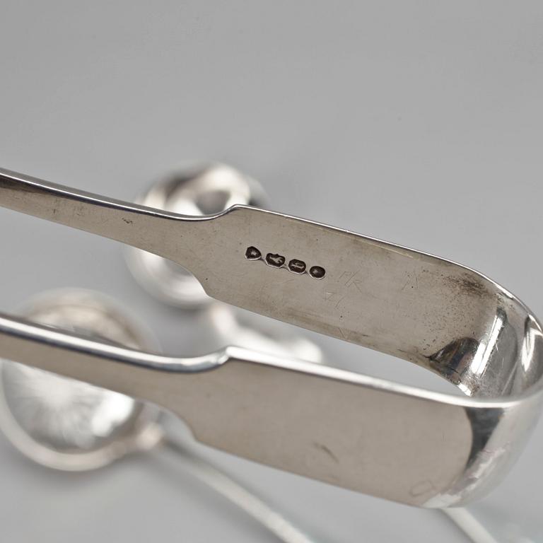 PARTI SILVER, 4 delar, bland annat Carl Gustaf Lundberg, Kalmar, 1820, vikt ca 220g.