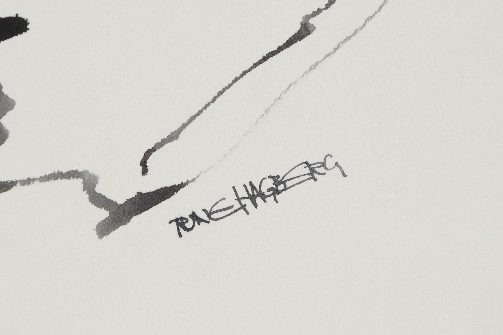 Rune Hagberg, tuschteckning, signerad.