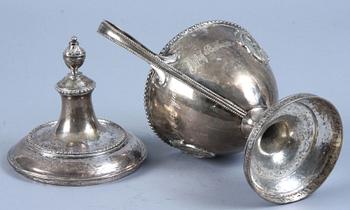 SOCKERSKÅL, silver, empire, trol Göteborg, 1802. 705 gram.