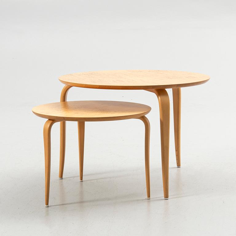 Bruno Mathsson, coffee tables, 2 pcs, "Annika", Karl Mathsson, Värnamo, 2008.