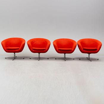 FÅTÖLJER, 4 st, 1960-/70-tal.