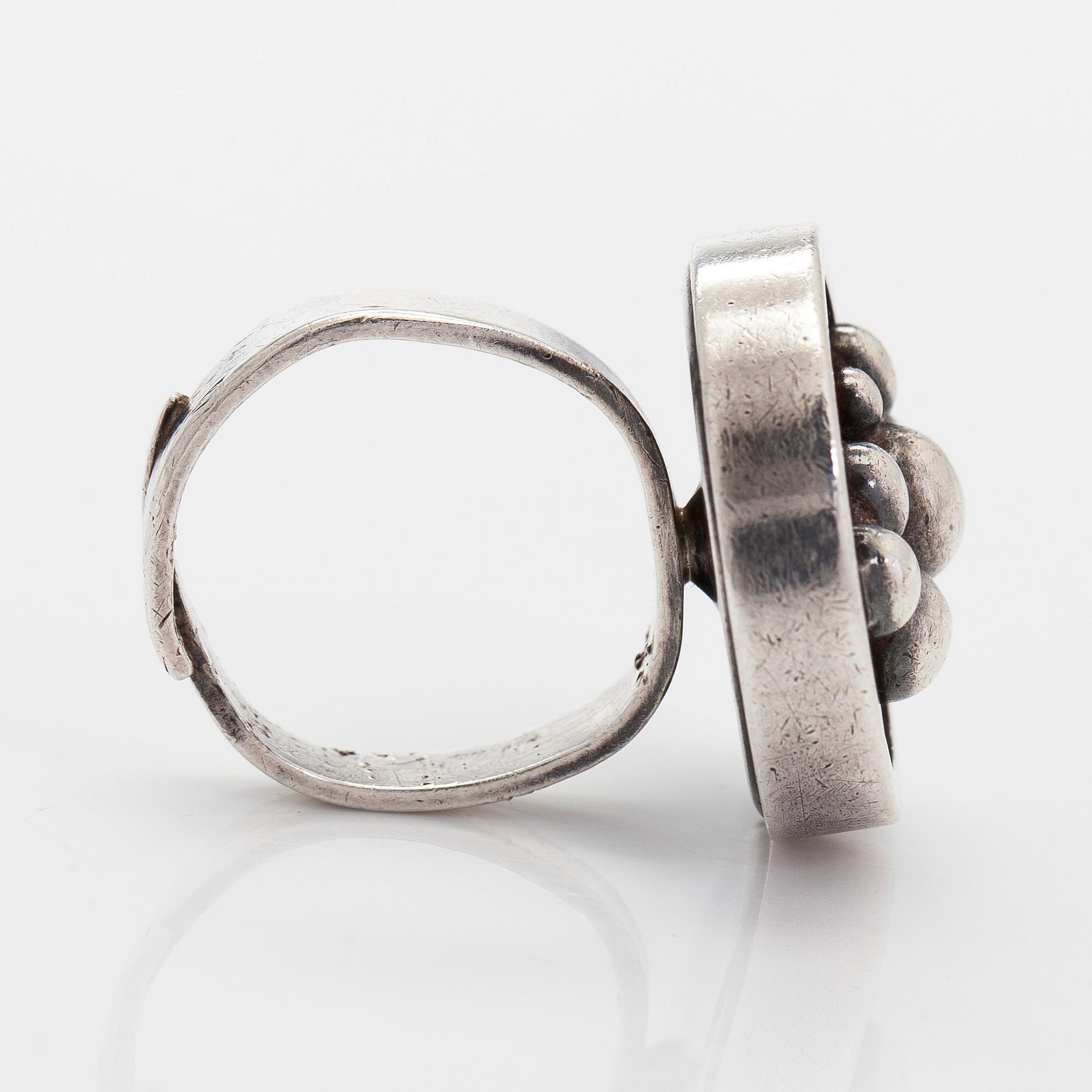 Nanny Still, ring, titan, silver, Kultakeskus 1976.