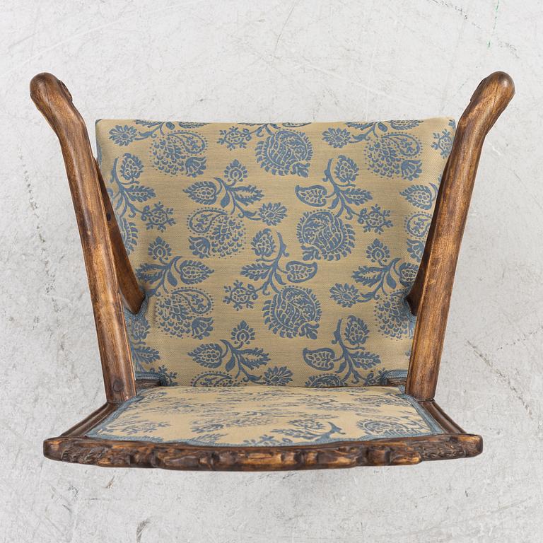 A Swedish late Baroque armchair, first part 18th century.