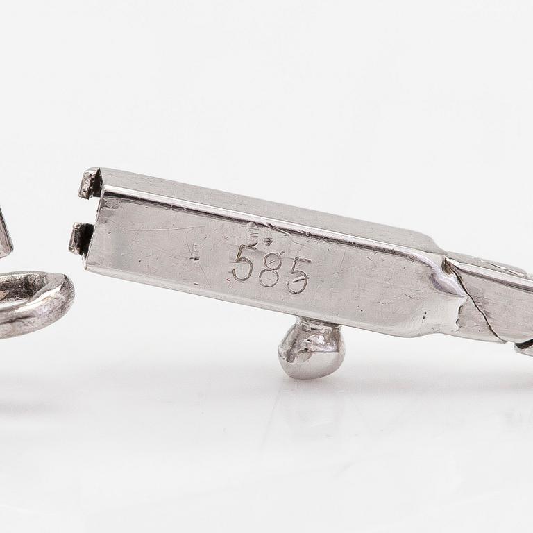 Rannekoru, 14K kultaa safiiri ja timantteja yht. n. 0.12ct. Tuontileimattu Westerback.