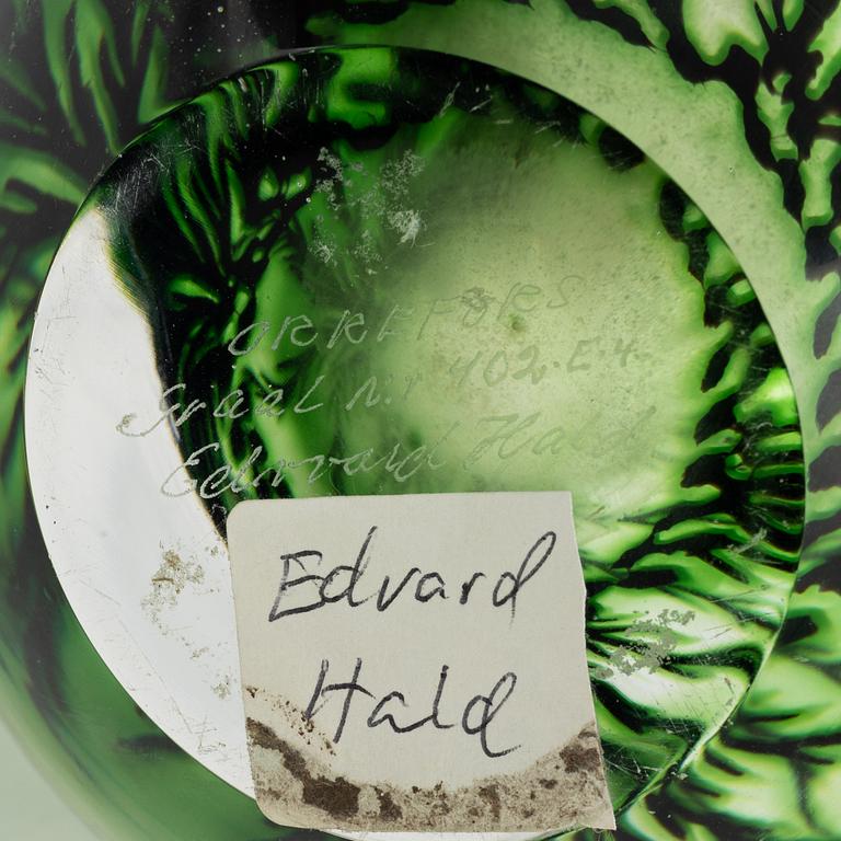 Edward Hald, a graal vase, Orrefors Sweden 1974.