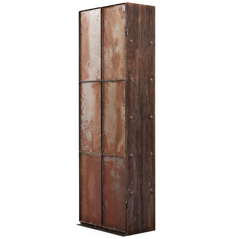 Jonas Bohlin, A Jonas Bohlin stained oak and patinated steel cabinet 'Slottsbacken', Källemo, Sweden circa 1987.