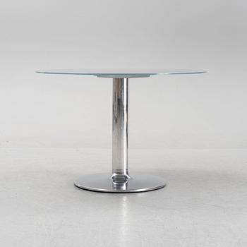 An aluminum and glass dining table from Andreu World, 21st Century.