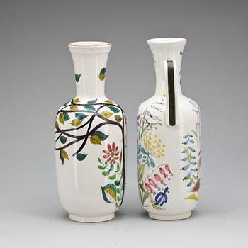 KANNOR, stengods, 2 st. Stig Lindberg, Gustavsberg studio.
