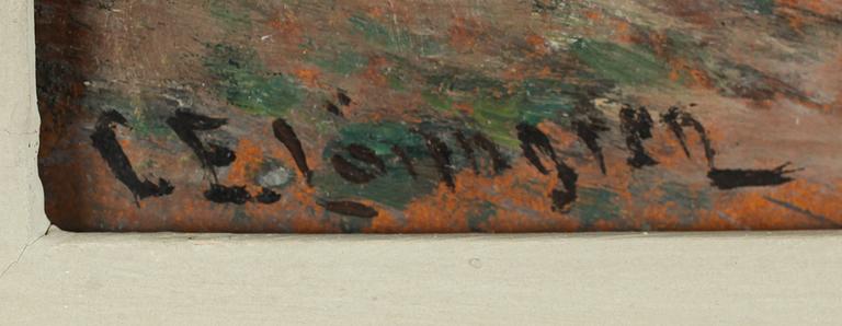 CARL EWALD LÖNNGREN, olja på pannå, signerad.