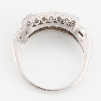 Ring, platinum with three old-cut diamonds.