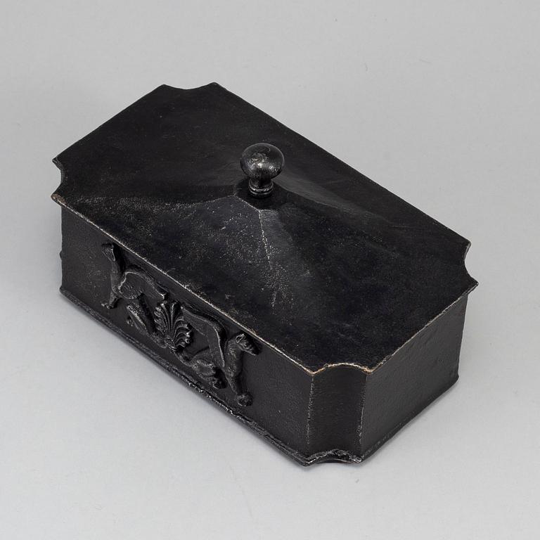 An Empire cast iron box, first half of the 19th century.