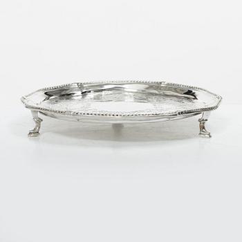 Salver, silver, London, England 1776, William Turton eller Walter Tweedie.