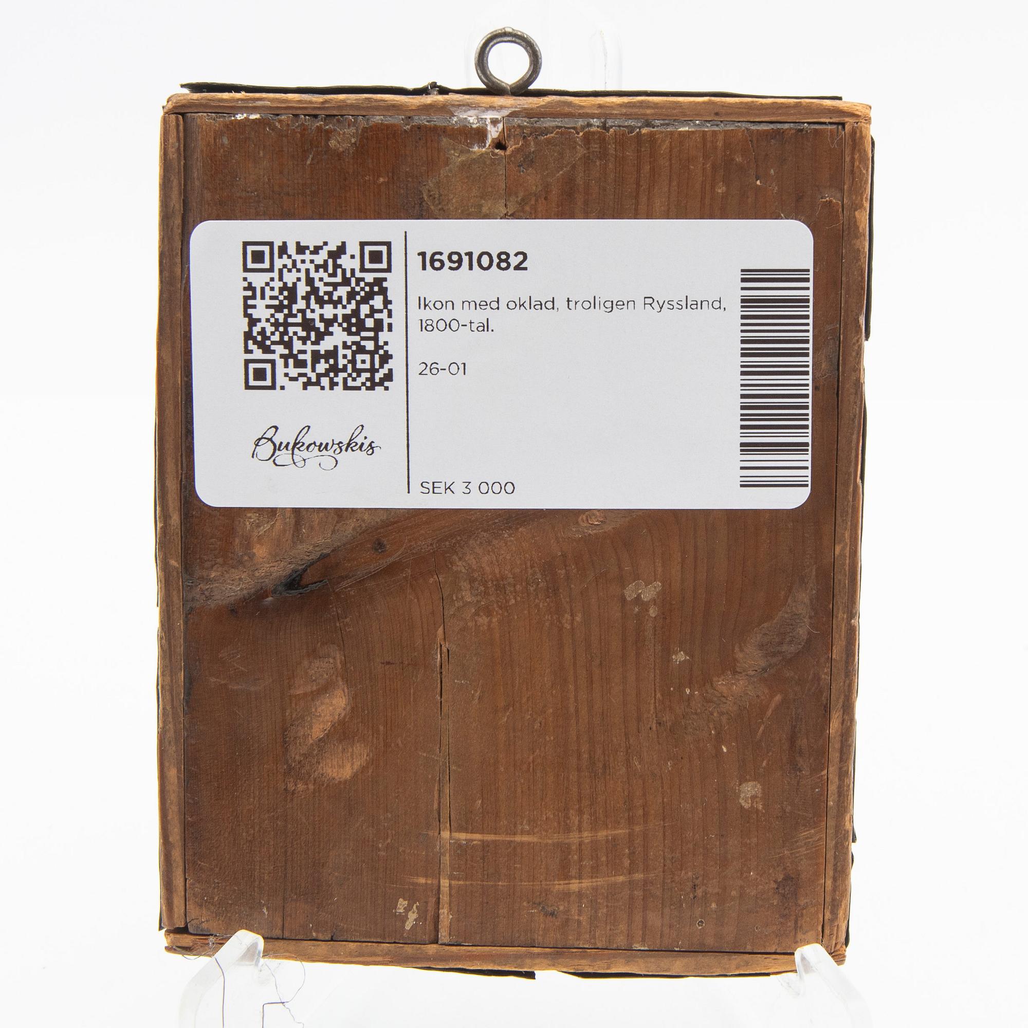 Icon with oklad, probably Russia, 19th century.