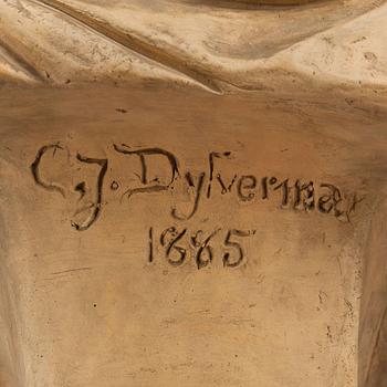 CARL-JOHAN DYFVERMAN, skulpturbyst, bemålad gips, sign o dat 1885.