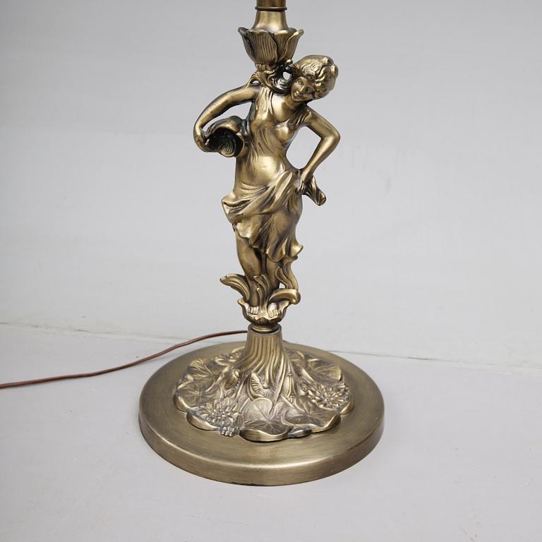 GOLVLAMPA, Tiffanystil, märkt W Decor 1308, 1900-talets andra hälft. Höjd ca 170 cm.