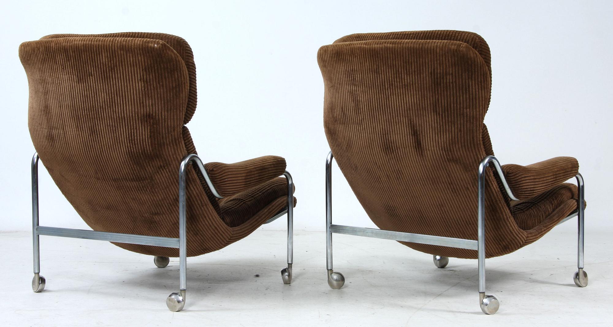 FÅTÖLJER, ett par, 1960/1970-tal.