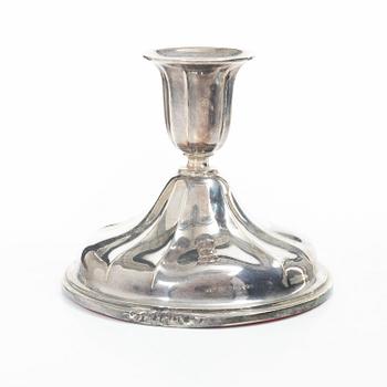 Three silver candlesticka, Norway, 20th century.