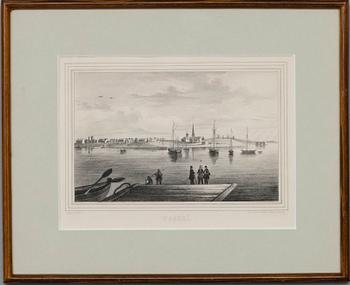 LITOGRAFIER, 2 st, Torneå och Borgå, "Finland framställt i teckningar", 1800-talets mitt.