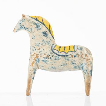 A carved and polychrome painted Dalecarlian horse, circa 1900.