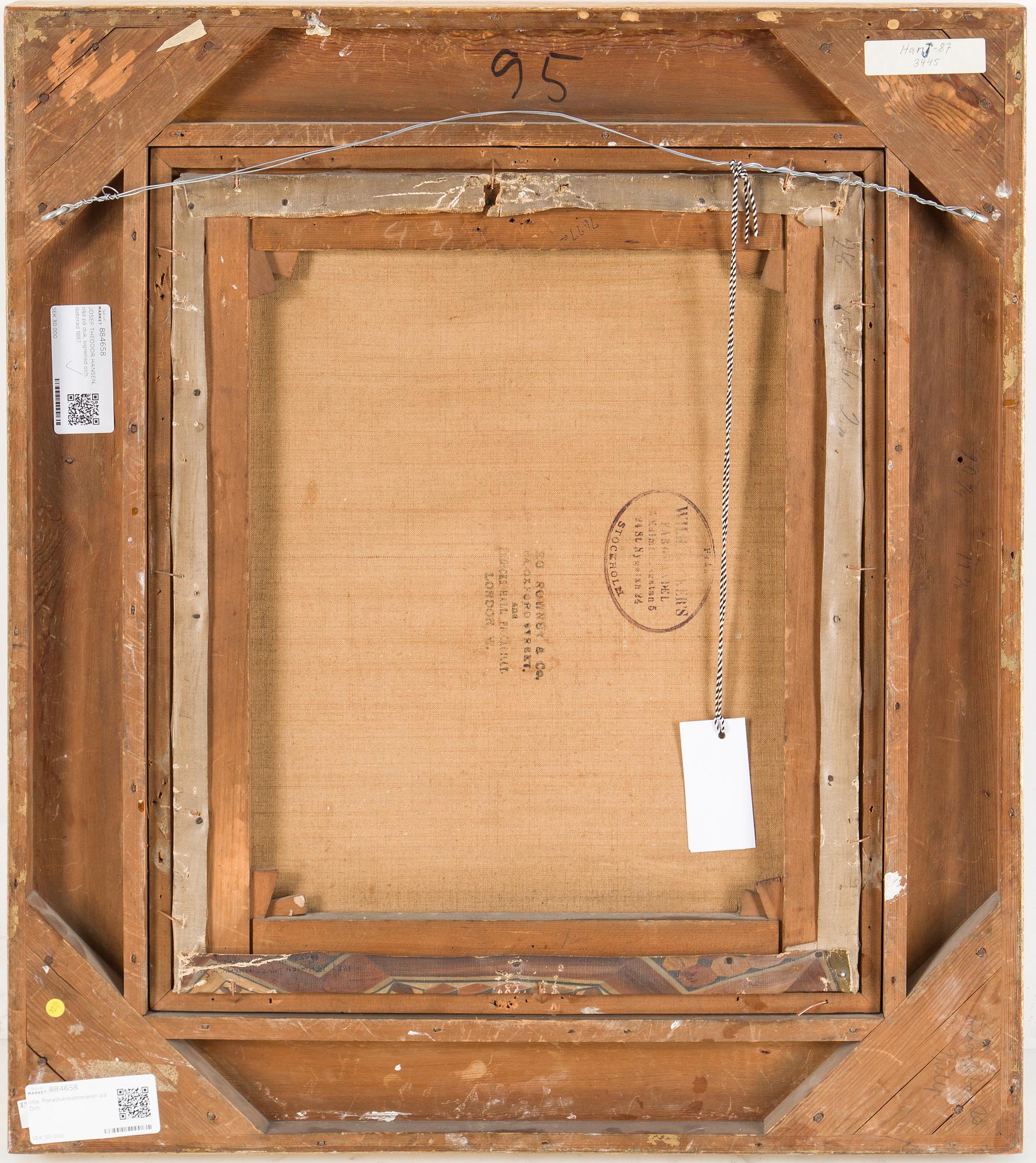 JOSEF THEODOR HANSEN, oil on canvas, signed and dated 1887.