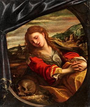 345B. Antonio Allegri Correggio Hans krets, Den botfärdiga Magdalena.