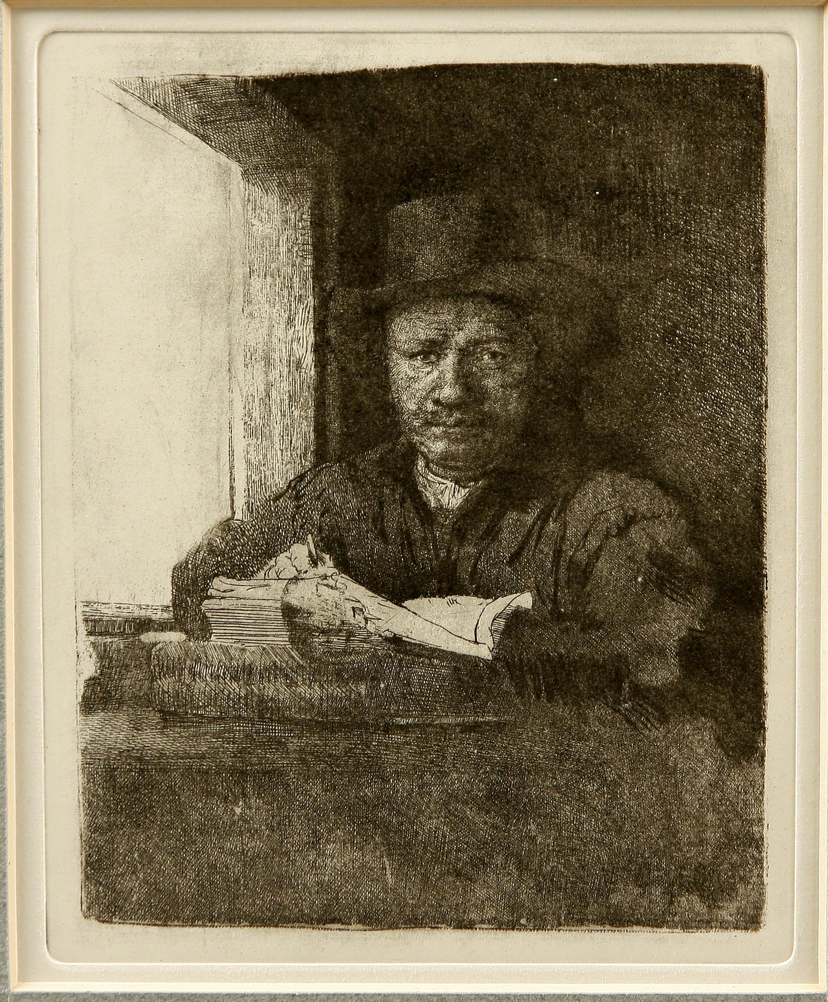 REMBRANDT HARMENSZ VAN RIJN, efter. Etsningar, 2 st.