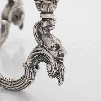 Christian Hammer, kandelabrar, ett par, silver, Stockholm 1854-1863.