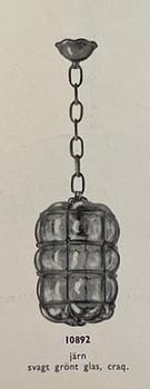 Harald Notini, a ceiling lamp model 10892, Arvid Böhlmarks Lampfabrik, Stockholm, 1930s.
