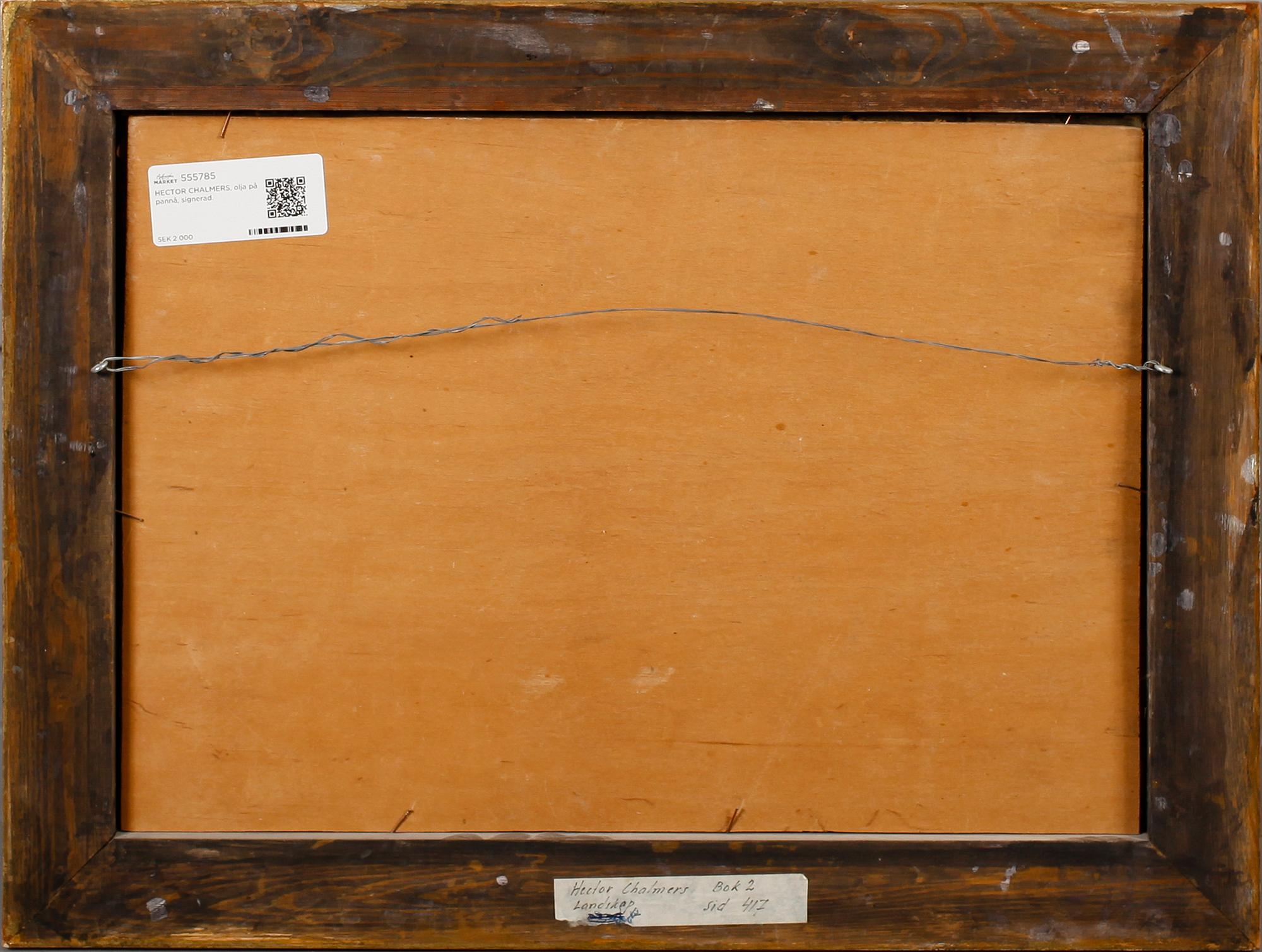 HECTOR CHALMERS, olja på pannå, signerad.