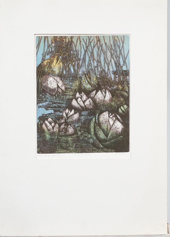 ANNE BREIVIK, a color etching, signed and numbered 24/75.