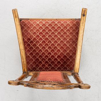 Armchairs, a pair, Baroque style 18th/19th century possibly with some earlier parts.