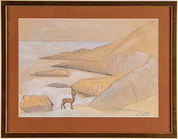 Einar Jolin, watercolour, signed and dated 1958.