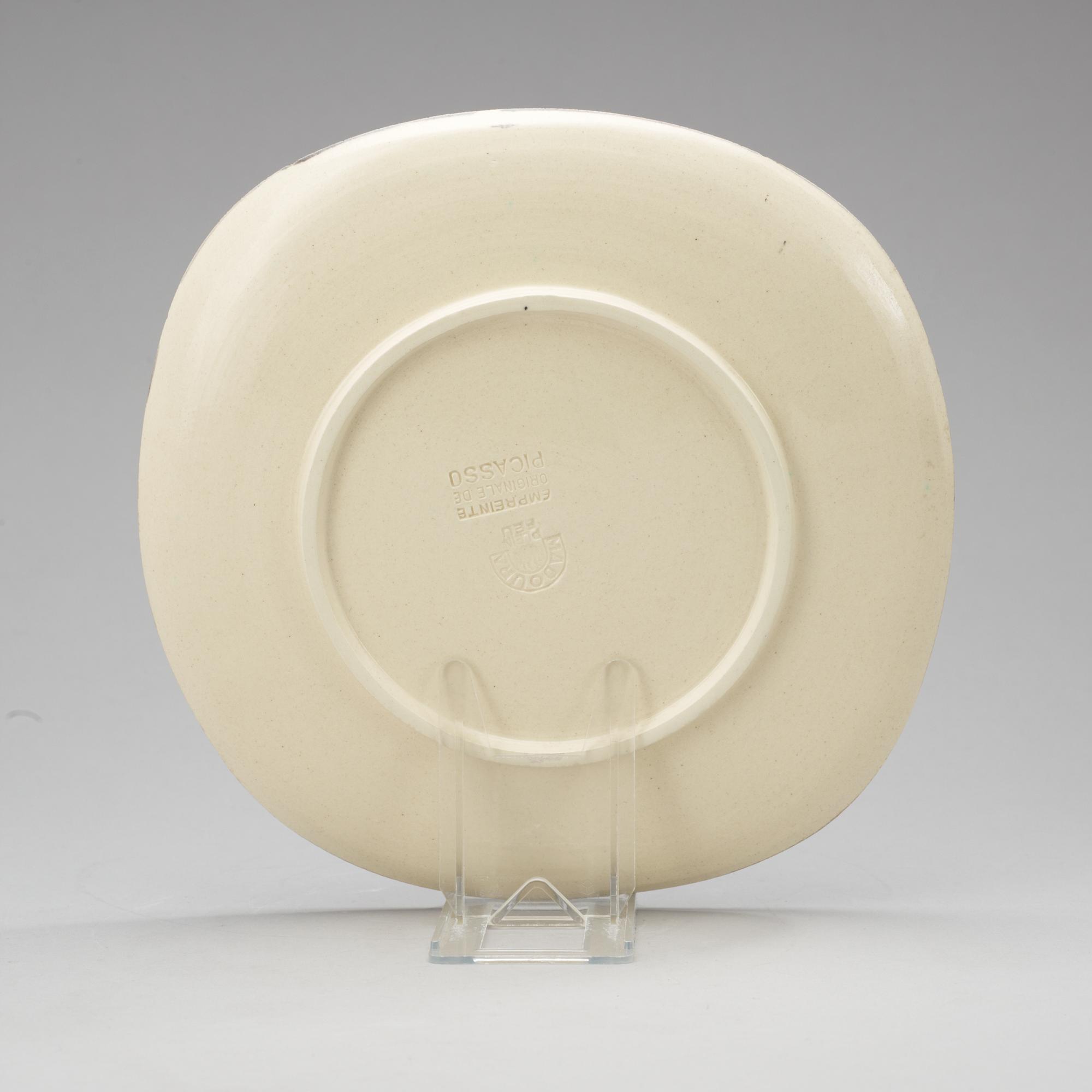 PABLO PICASSO, fat, "Deux danseurs", Madoura, Vallauris, Frankrike 1956.