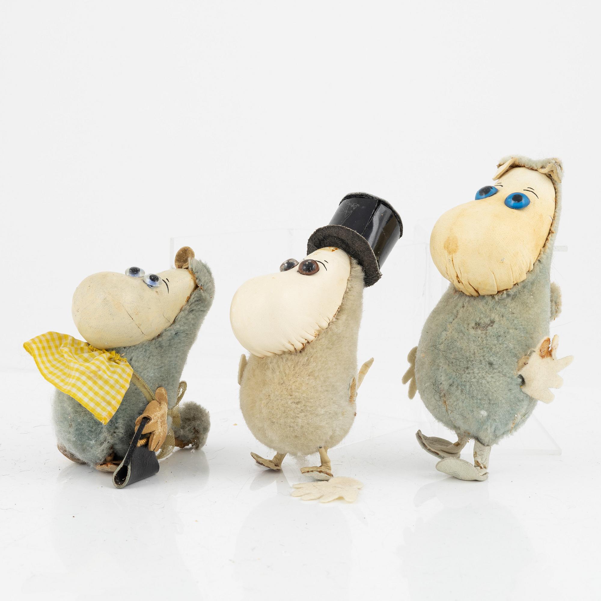 Three moomin characters, Finland, 1950's/60's.