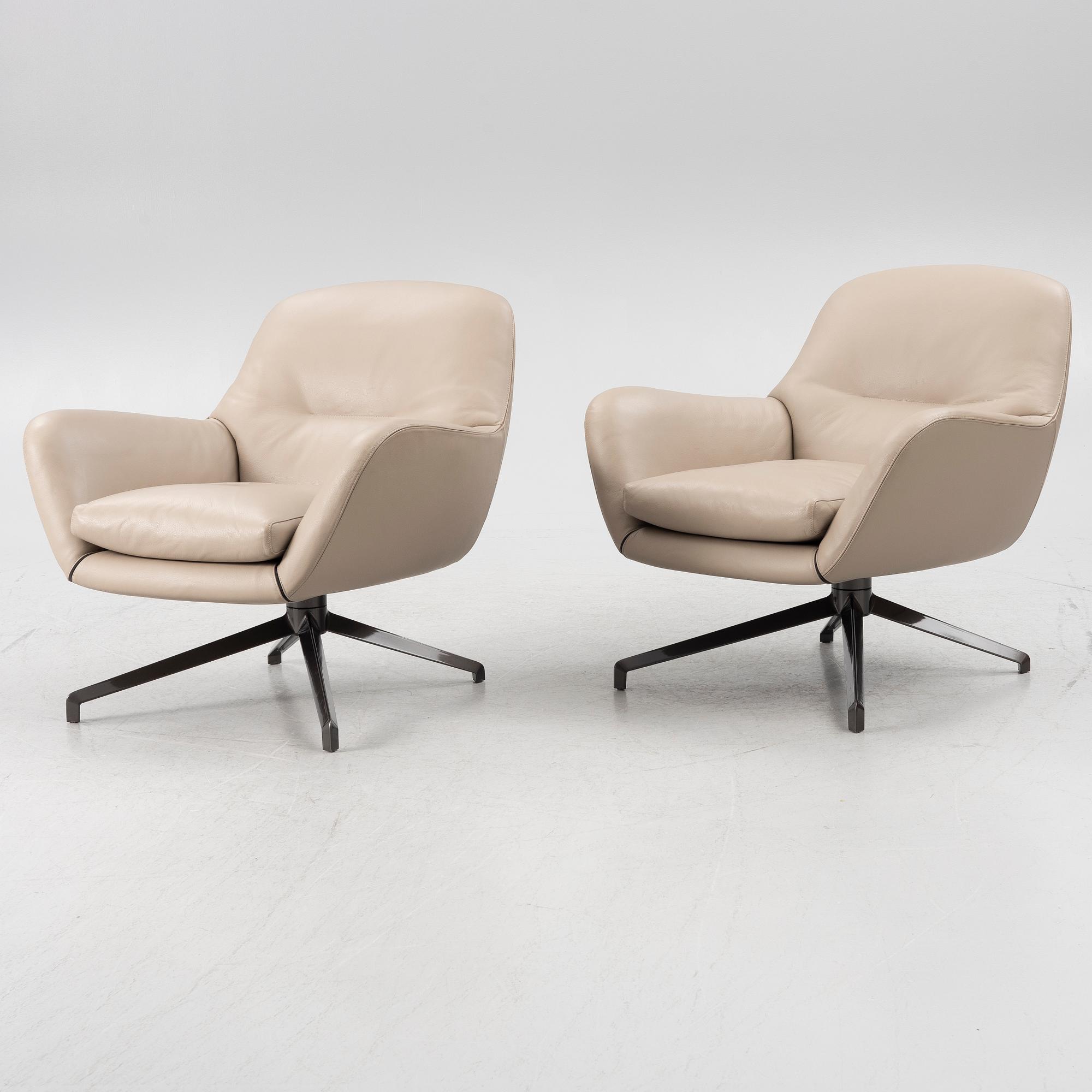 Rodolfo Dordoni, armchairs, a pair, "Jensen", Minotti.