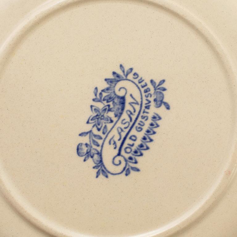 MATSERVIS 34 delar, flintgods, "Fasan", Old Gustavsberg, 1940-/50-tal.