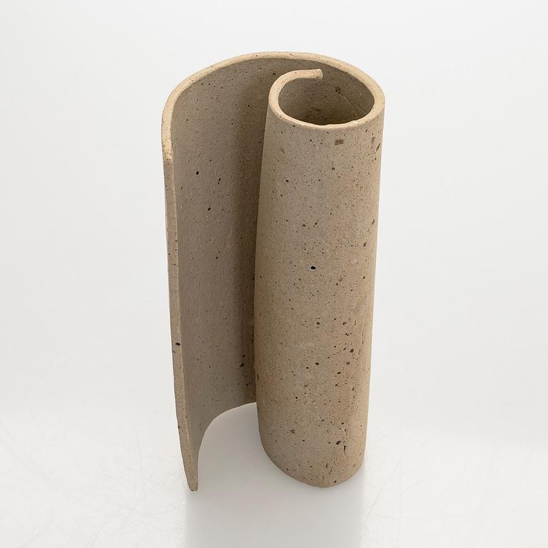 Kyllikki Salmenhaara, a 'Winding' stoneware sculpture, signed KS.