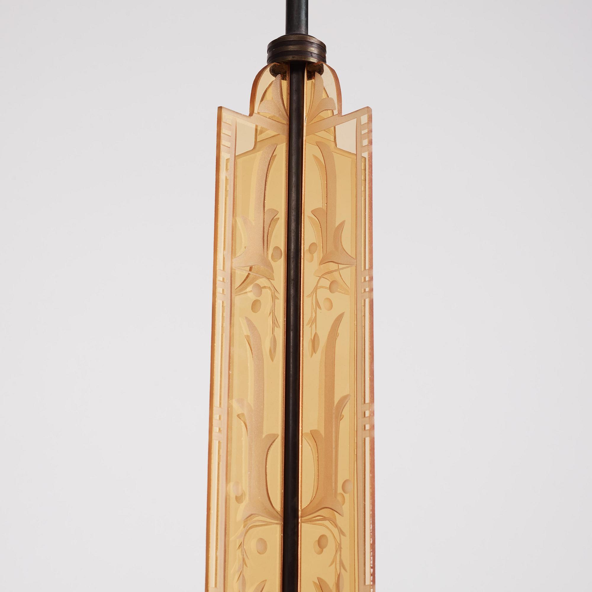 Edward Hald, a ceiling lamp model "HD 615", Orrefors, 1930s.
