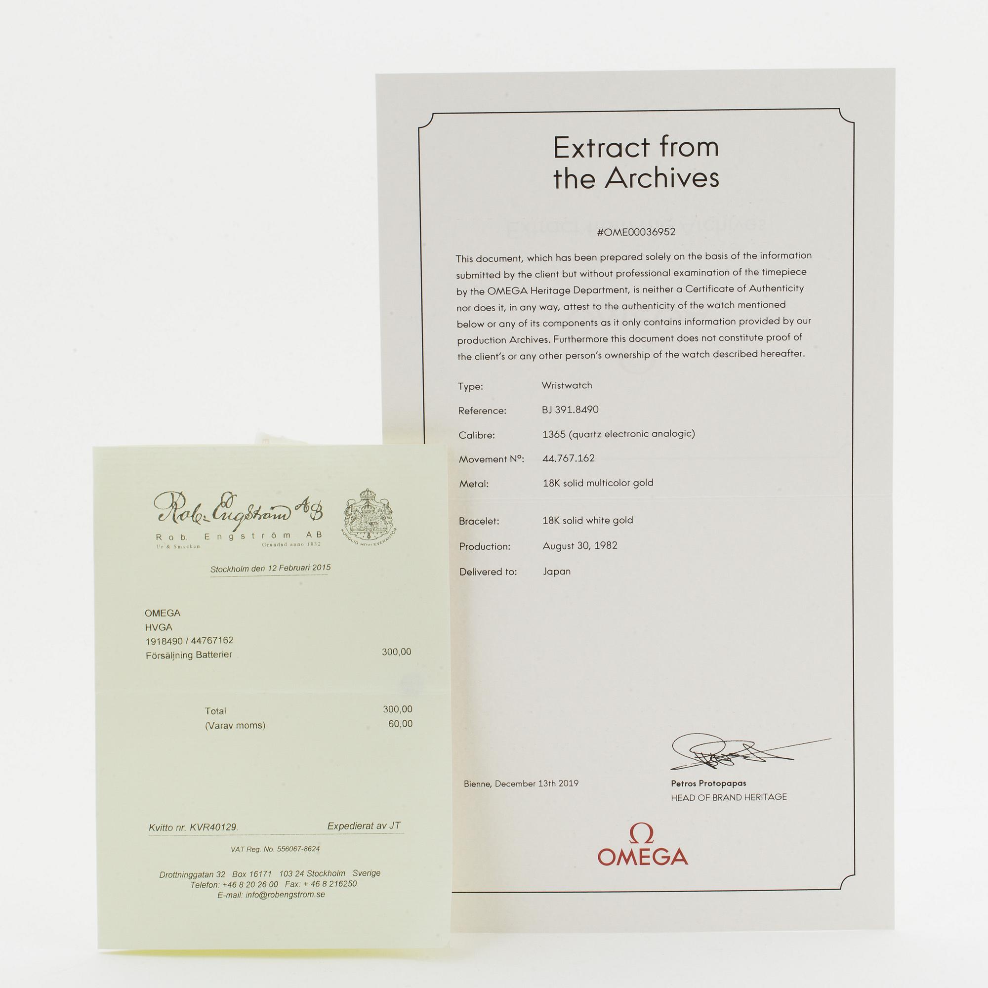 OMEGA, wristwatch, 24 x 29 mm.