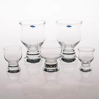 INKERI TOIKKA, A set of 22 drinking glasses from the 'Viapori' series, Nuutajärvi.