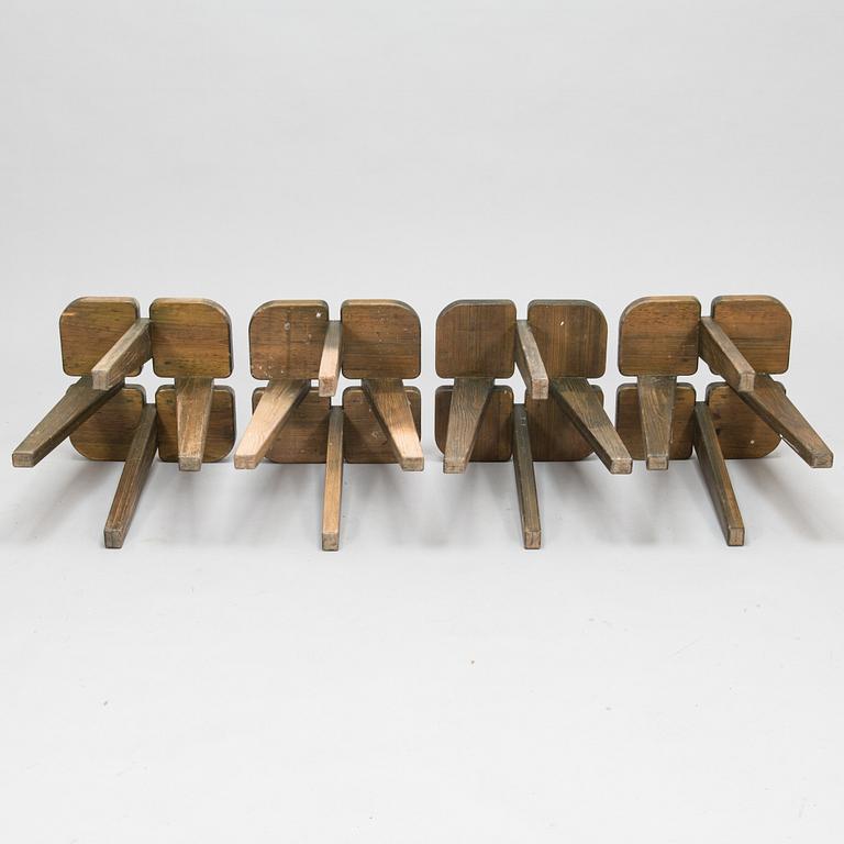 RAUNI PEIPPO, four stools, "Apila"  (Four-leaf clover), Keravan Puusepäntehdas, Oy Stockmann Ab.