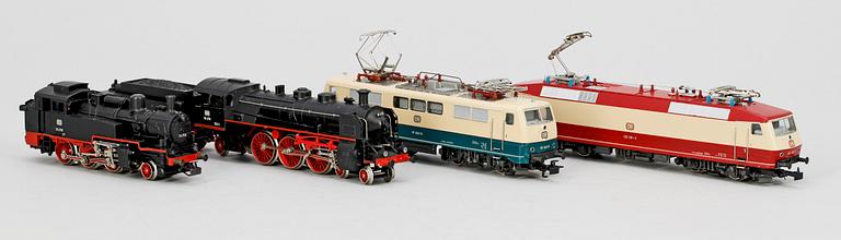 PARTI LOK, 4 st, Märklin H0 3042, 3153, 3095 och 3093, 1900-talets andra hälft.